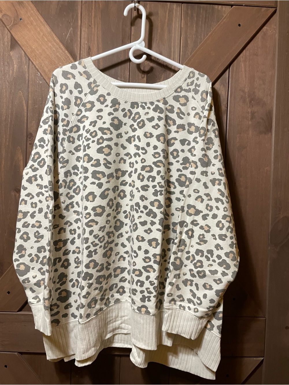 Maurices Cream Leopard Print Women's Sweatshirt